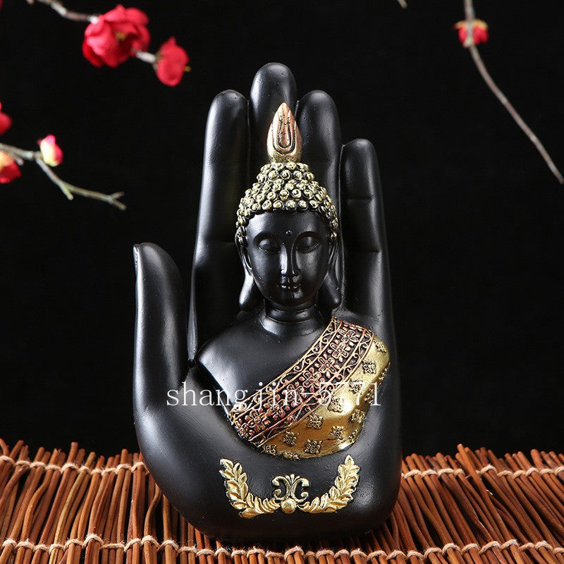 7" New Palm Resin Buddha Sculpture in The Handicraft Buddha Sculpture Collect