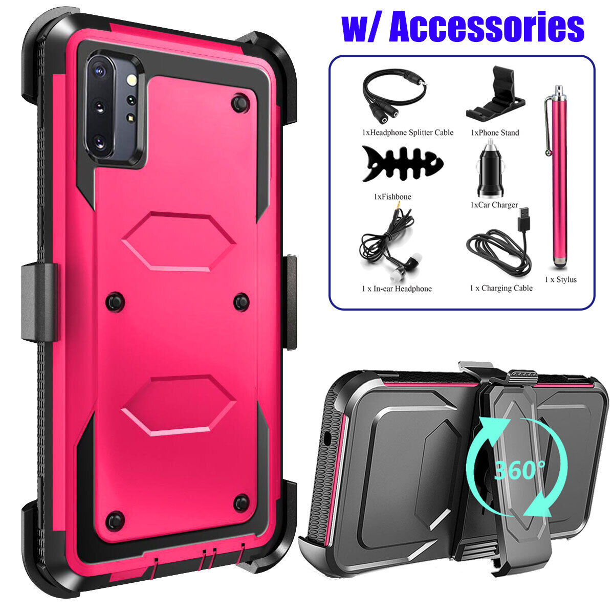 For Samsung Galaxy Note10+ Heavy Duty Clip Holder Case Cover, / Accessory