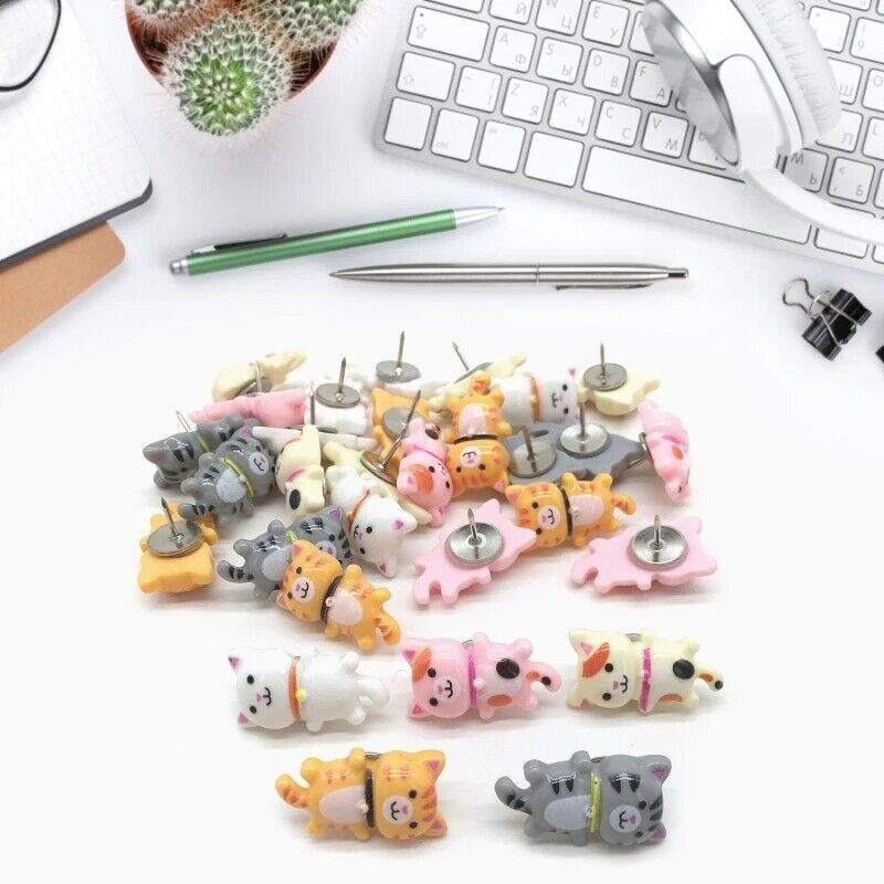 Message Board Thumb Tack 30Pcs Resin Steel Cork Bulletin DIY Decorative Push Pin