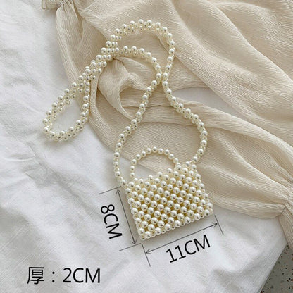 Mini Pearl Bag Handmade Vintage Beaded Fashion Shoulder Bag Luxury Coin Purse