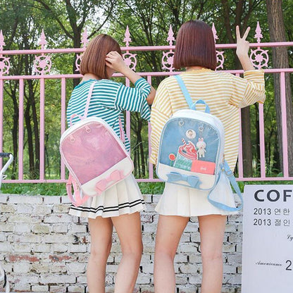 Clear Transparent Backpacks School Bag Bookbag 27*31*10 CM Blue Purple Black 1PC
