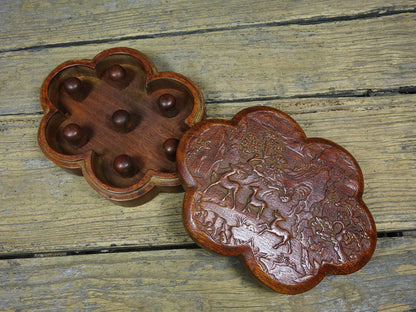 Collections Chinese Rosewood Carved Exquisite Thumb Ring Box Ring Storage Box