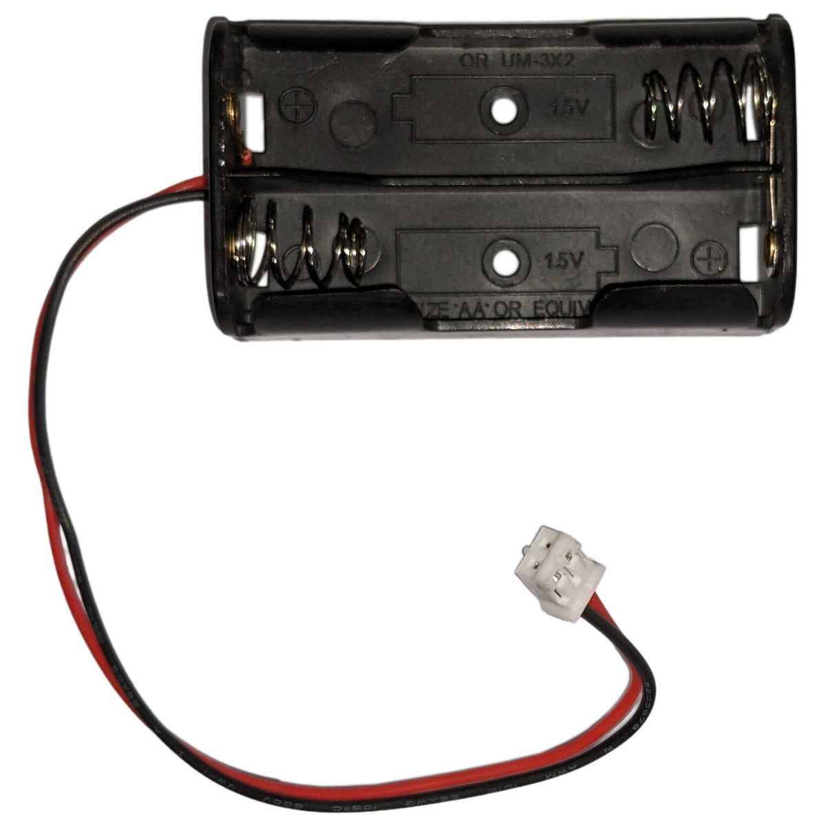 AA Battery Holder for 2 AA Batteries with JST Connector (2.26" x 1.25" x 0.59")
