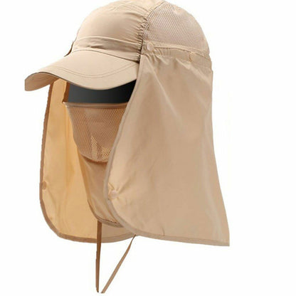 Outdoor Sun Hat UV Protection Ear Flap Neck Cover Fishing Hunting Hiking Unisex