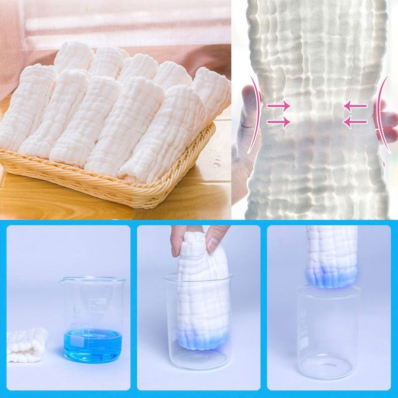 10x Pure Cotton Reusable Baby Cloth 12 Layer Diaper Nappy Liners Insert Soft New