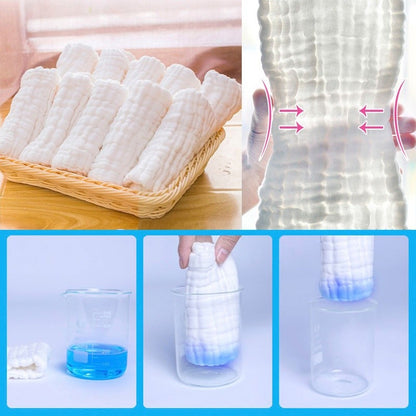 10x Pure Cotton Reusable Baby Cloth 12 Layer Diaper Nappy Liners Insert Soft New