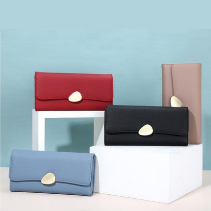 Leather Purse Wallet Green Thin Clutch Phone Bag Luxury Credit Card Holder 9.4CM
