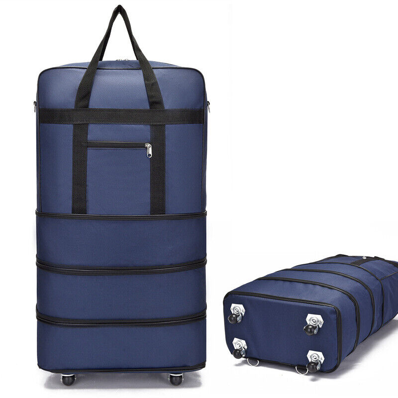 Large Capacity Foldable Luggage Trolley Bags Oxford Expendable Wheel Travel Bags