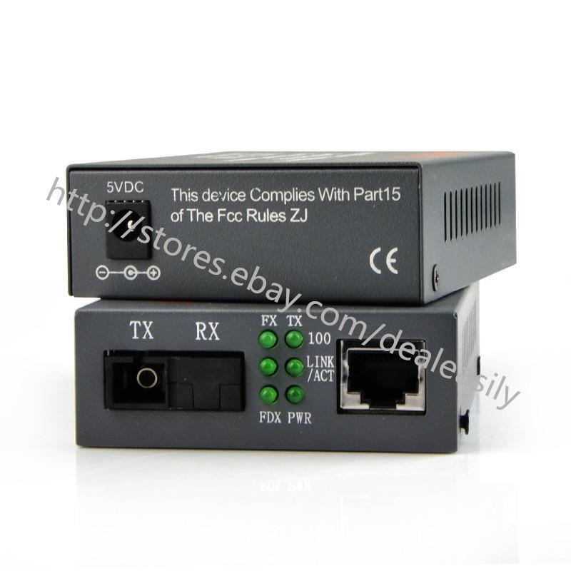 1Pair HTB-3100 A/B Optical Fiber Ethernet Media Fiber Converter SC 10/100M