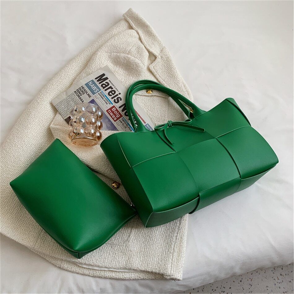 2 Set Women's Tote Bags PU Leather Shoulder Bags Women Lady Bag Handbags