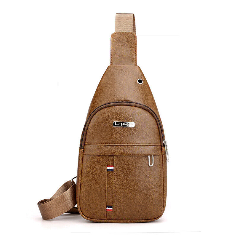 Fashion Shoulder Bag Chest Pack Canvas USB Charging Crossbody Handbag Waist Pack