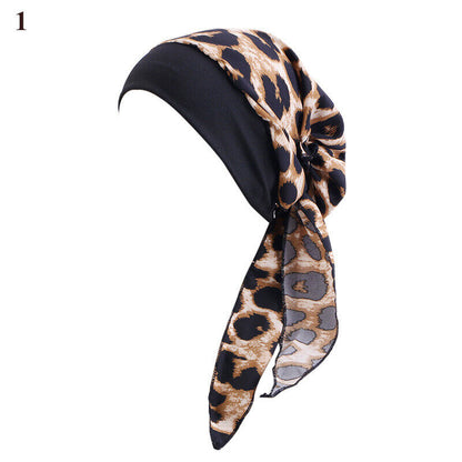Ladies Long Tail Chemo Cap Turban Hat Headscarf Braid Hat Fashion Pirate Cap