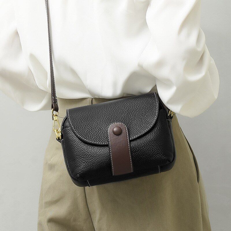 Fashion Bag Shell Sling Handbag Genuine Leather Vintage Shoulder Purse 19*15*7CM