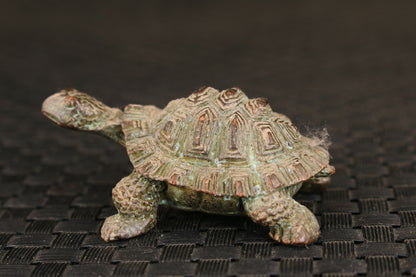 Rare Chinese bronze tortoise figure Statue Tea pet Art table decoration