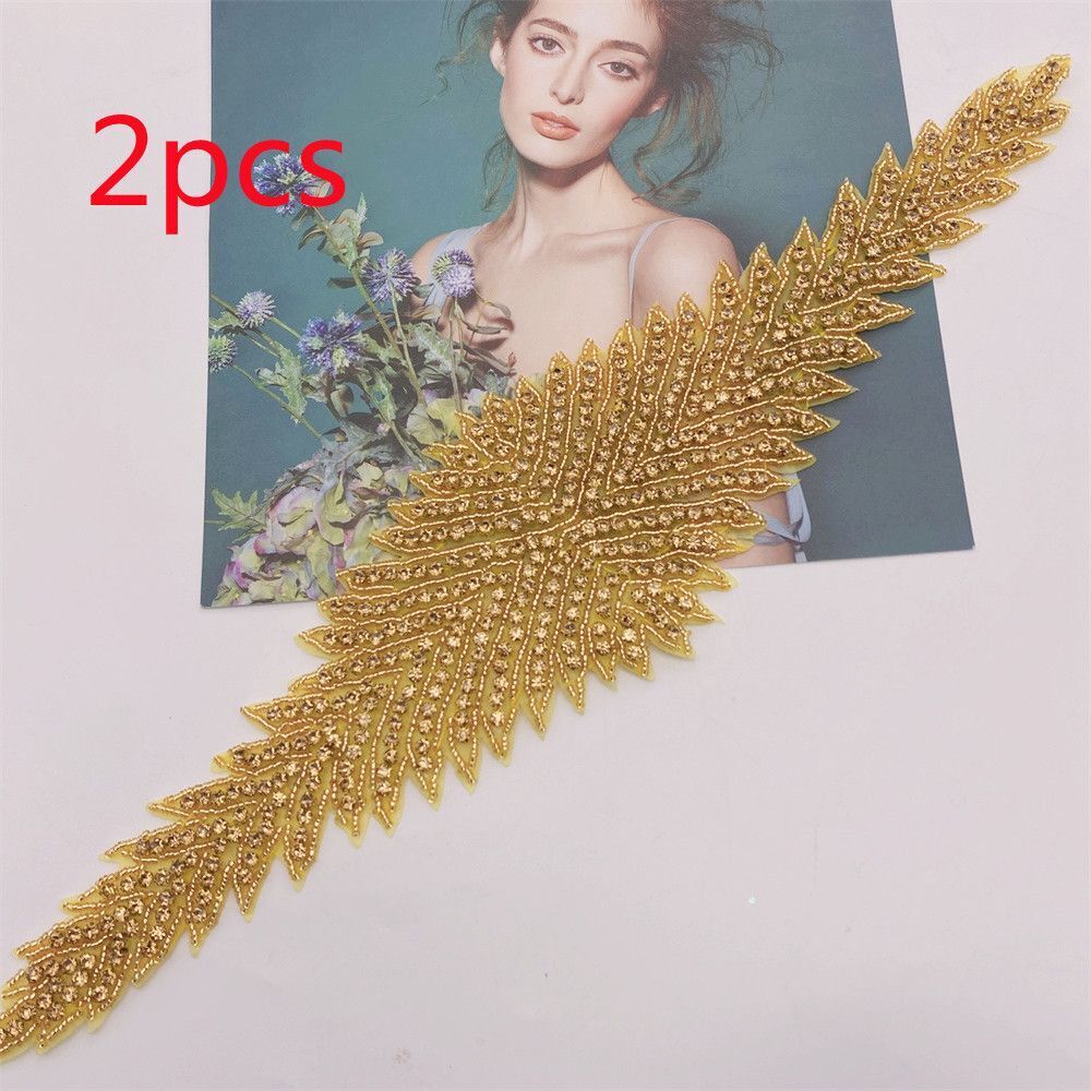 Rhinestone Patches 2-5Pcs Crystal Beaded Iron On Bridal Wedding Dress Decoration