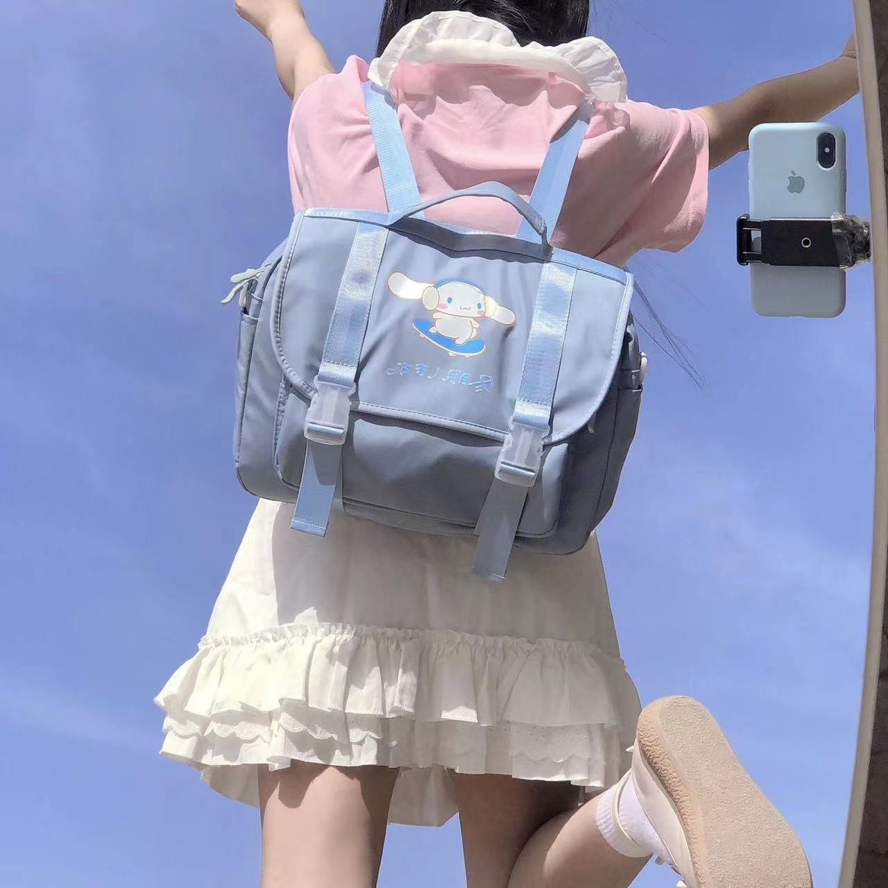 Sanrio Student Diagonal Straddle Bag Cinnamonroll Kuromi Backpack Uniform Bag