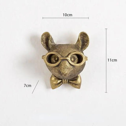 Stylish Aluminum Statue Unique Bronzed Deer Wall Mount Smoking Pipe with Glasses