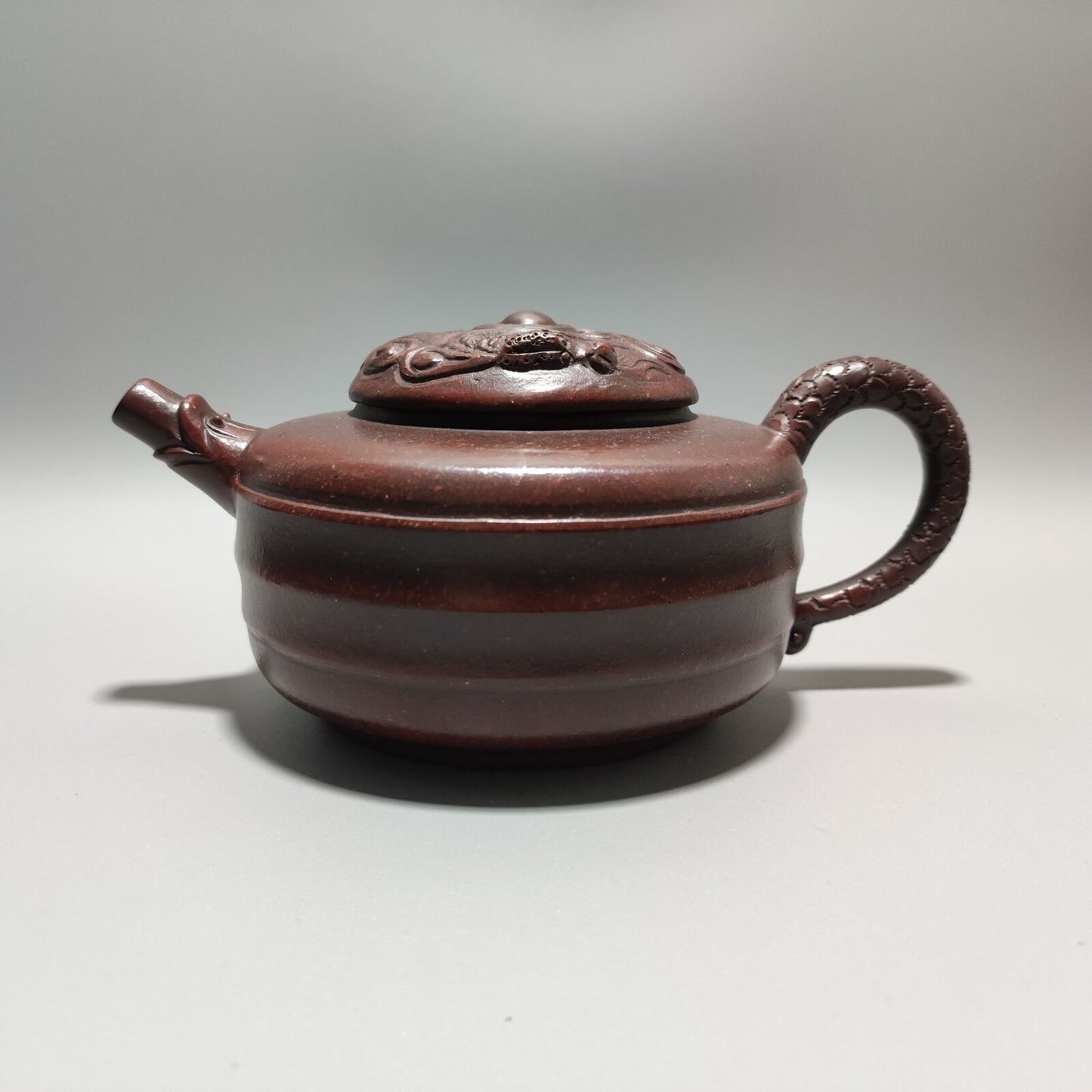 Vintage Chinese Yixing Purple Clay Teapot Zisha Ceremony Carving Collectible Art