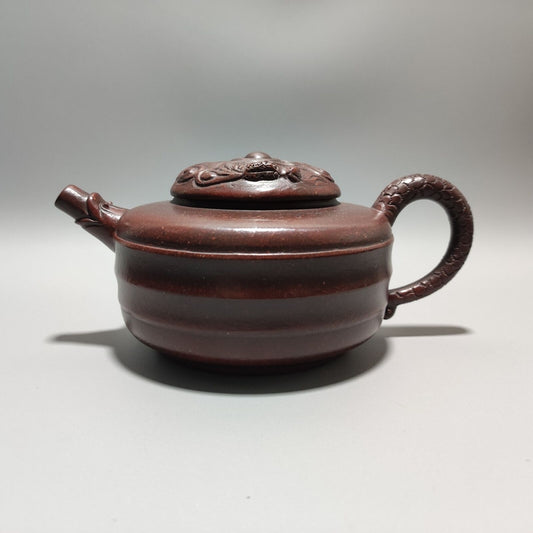 Vintage Chinese Yixing Purple Clay Teapot Zisha Ceremony Carving Collectible Art