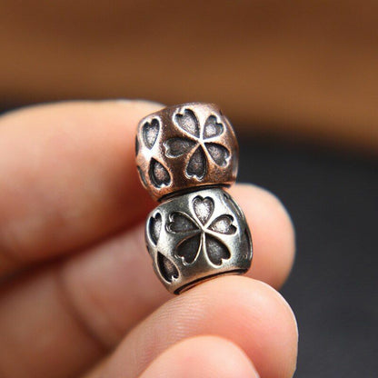 Lucky Five Leaf Flower Knife Beads Fashion Paracord Bracelet Brass Accessories