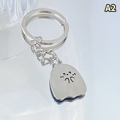 Fashion Cartoon Little Ghost Couple Keychain Pendant Cute Key Ring Bag Jewelry