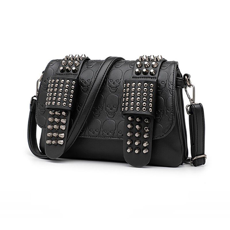 Shoulder Bag Skull Print Crossbody Polyester Tote Purse Big Handbag Flap Clutch