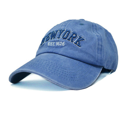 Mens Womens Washed Cotton Vintage NY Est.1625 Baseball Dad Cap Adjustable Hat