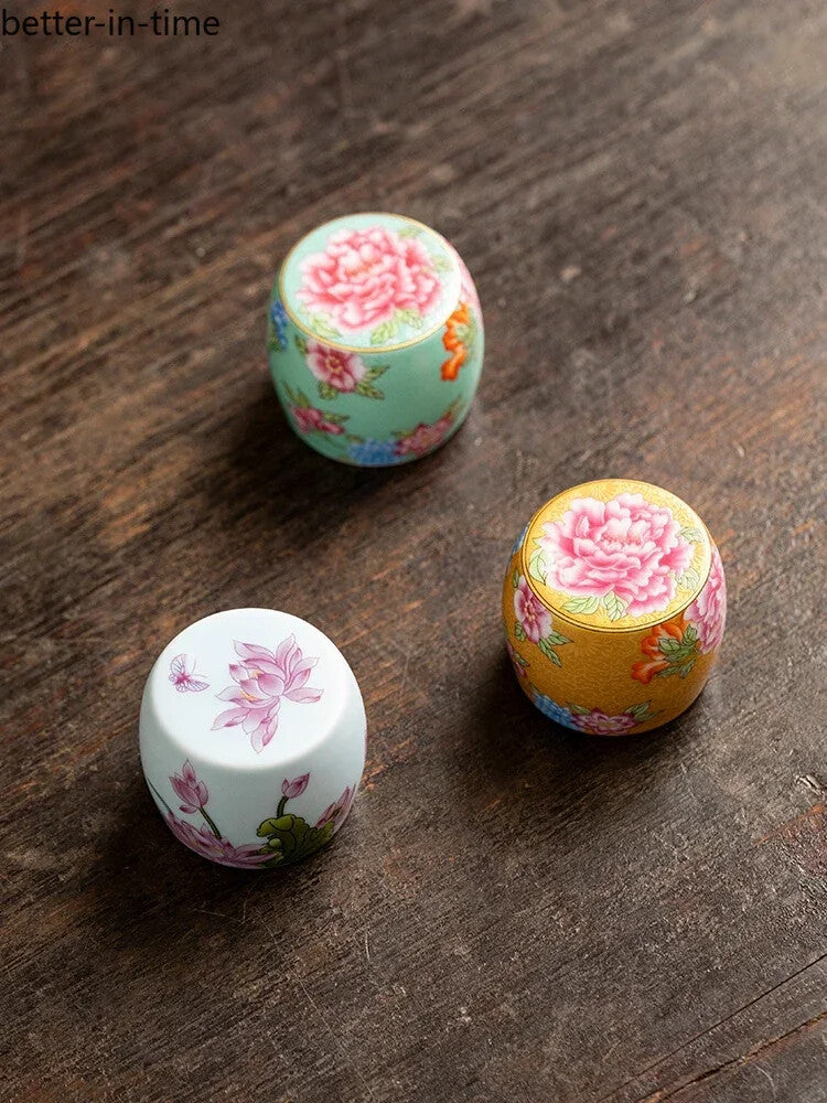 Ceramic Cover Household Enamel Color Tea Ceremony Accessories Single Put Teapot