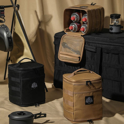 Outdoor Camping Bag Stove Canister Pot Carry Picnic Basket Foldable Tableware