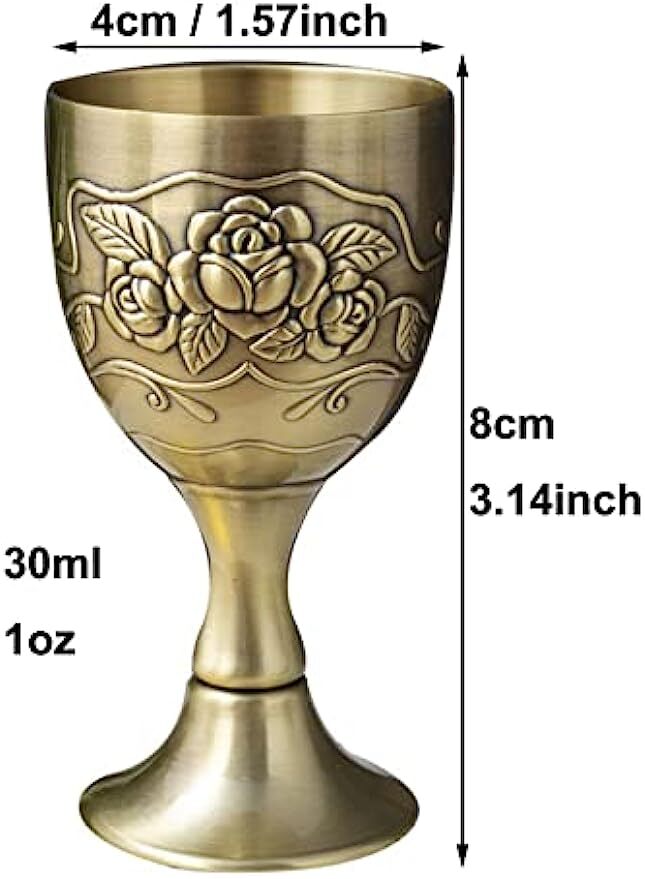 2pc Chalice Gold Goblet 1 Oz Communion Church Cup Holy Altar Chalice Mini Wine