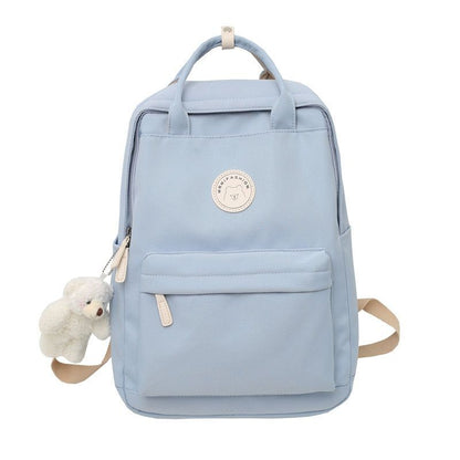 Student Backpack Waterproof School Bag Laptop Book Traveling Bag 27*13*37CM Blue