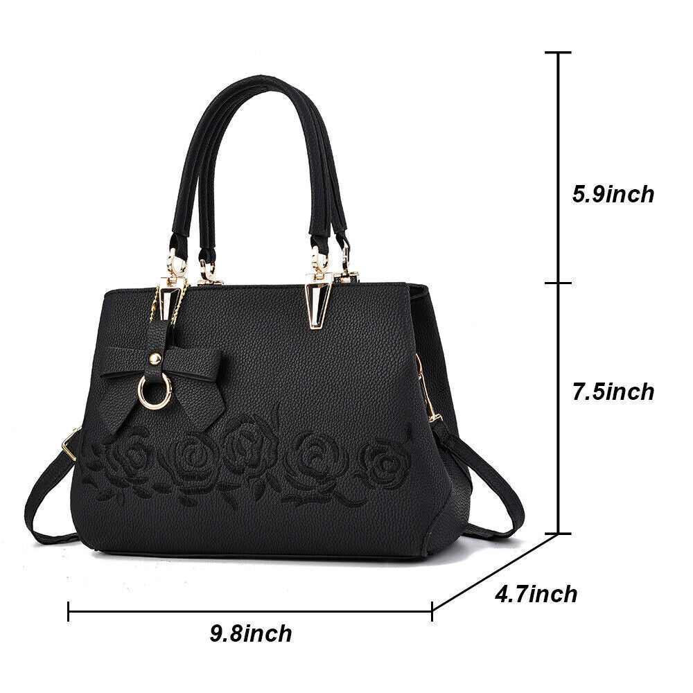 Women's PU Leather Shoulder Handbag Tote Purses Satchel Pendant Crossbody Bags