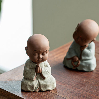 one tea pet zisha purple clay monk Chinese home table decoration ornament new