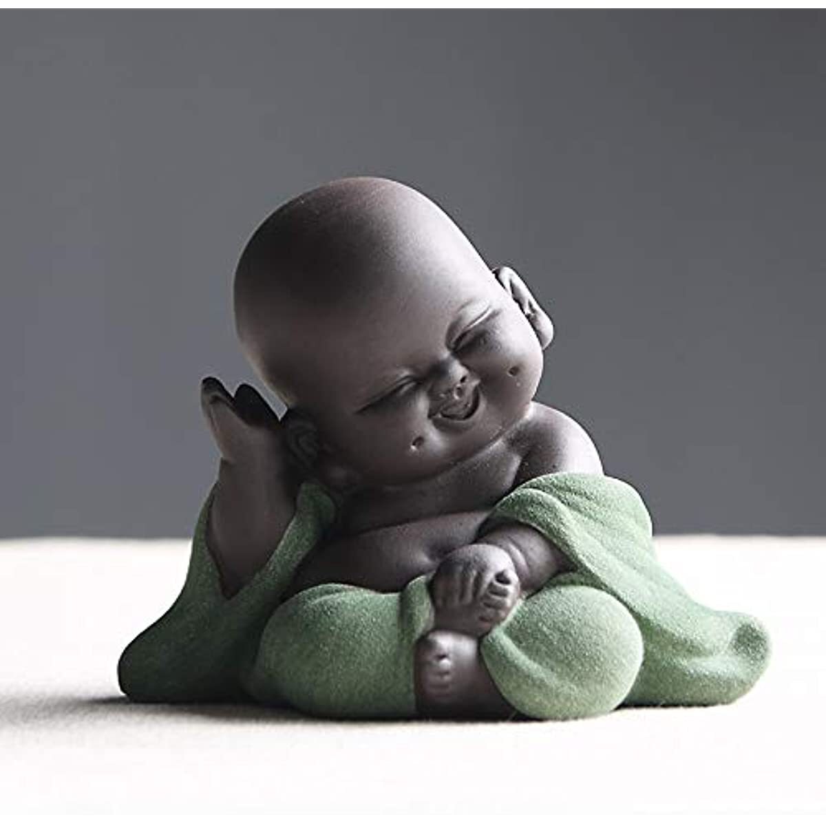 Ceramic Little Cute Buddha Statue Monk Figurine Creative Baby Crafts