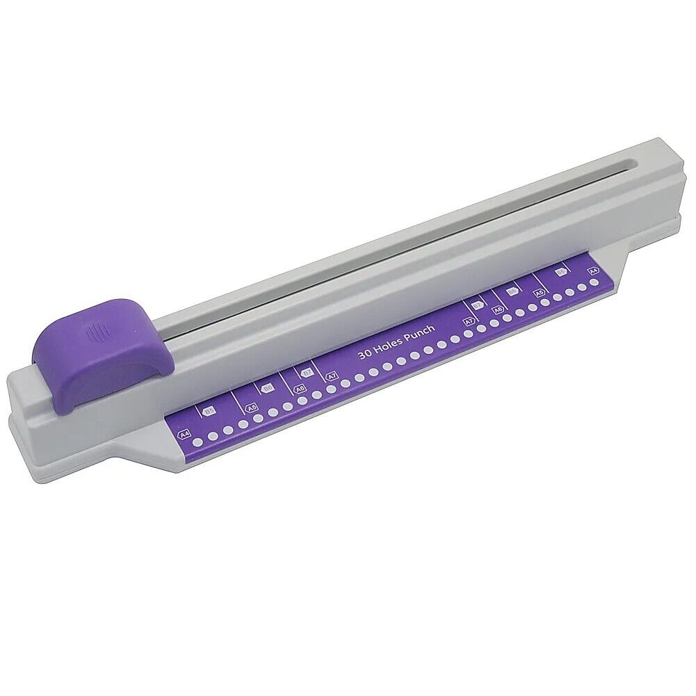Paper Punch 30Holes Plastic Metal Puncher Sliding Automatic Positioning Punching
