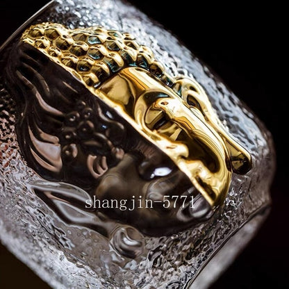 110ml Tibetan Buddhist Statue Glass Tea Cup Embossed Holy Water Decoration