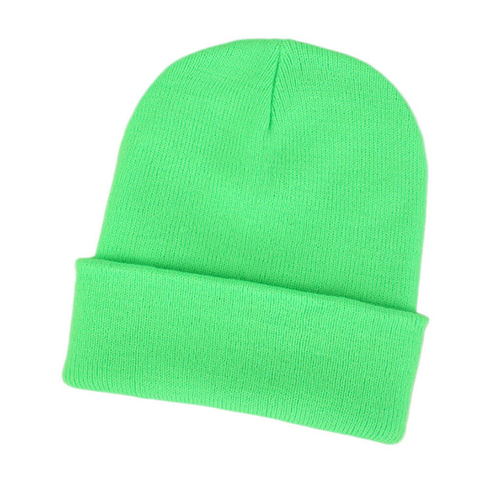 Beanie Hat Men Women Plain Knit Ski Cap Warm Elastic Skull Winter Cuff Thermal