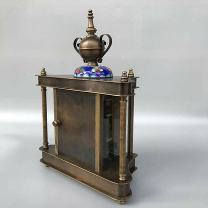 Exquisite Old Chinese copper Cloisonne Enamel handmade Mechanical clock