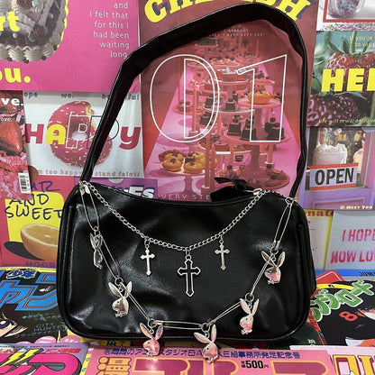 Bag Fashion Chains Accessories Punk Aesthetic Handbag 23*14*8 CM Shoulder Purse