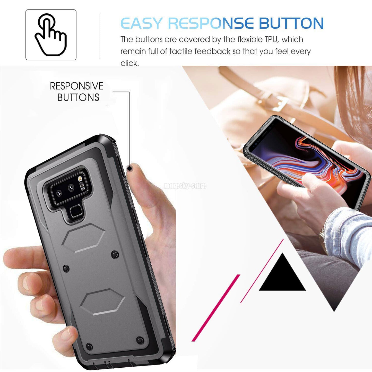 For Samsung Galaxy Note 9 Heavy Duty Clip Holder Case Cover, w/ Accessories