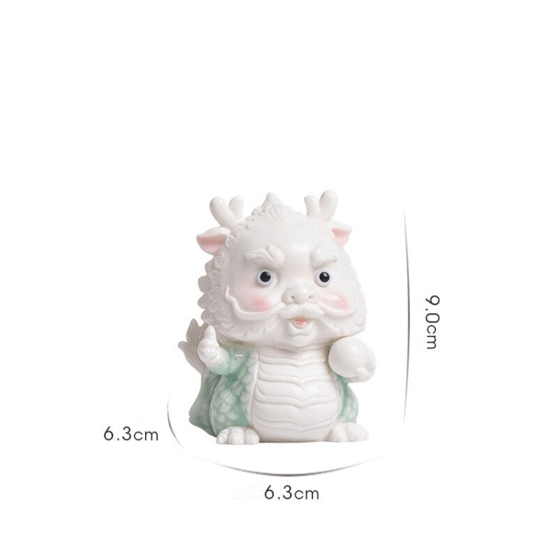 Mascot Statue Dragon Handmade Artware Porcelain Tea Pet House Warming Gift Small
