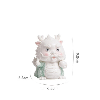 Mascot Statue Dragon Handmade Artware Porcelain Tea Pet House Warming Gift Small
