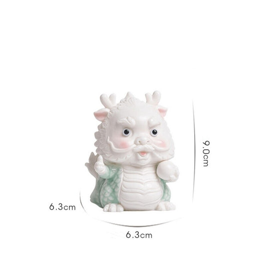 Mascot Statue Dragon Handmade Artware Porcelain Tea Pet House Warming Gift Small