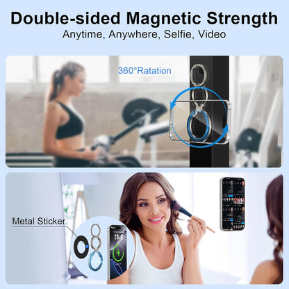 Magnetic Phone Ring Holder for Magsafe Dual-Side Magnetics, Removable Magsafe Ph