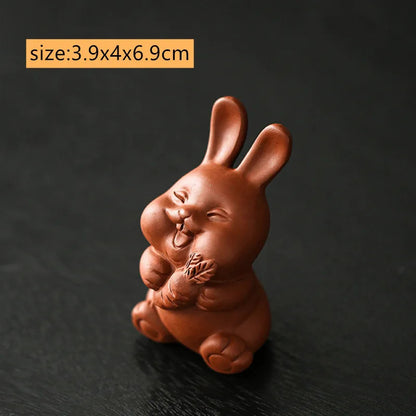 Chinese Zodiac ZishaTea Pet Animal Statue Decoration Handmade Sculpture Tea Set