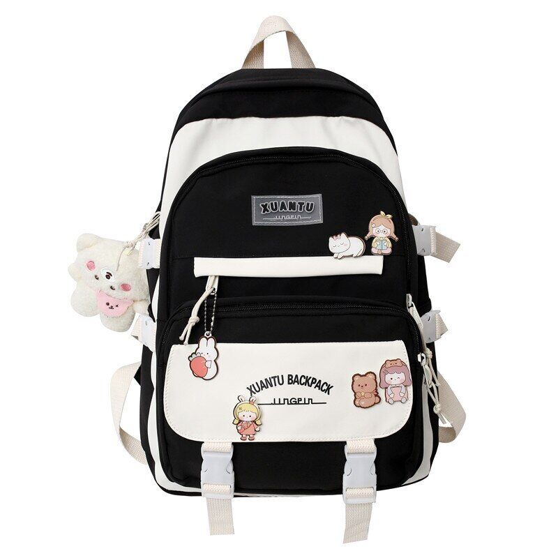 Girls Backpack Shoulder Bags Pockets School Bag Teenage Girls Kawaii Backpack