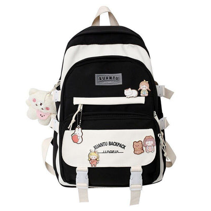 Girls Backpack Shoulder Bags Pockets School Bag Teenage Girls Kawaii Backpack