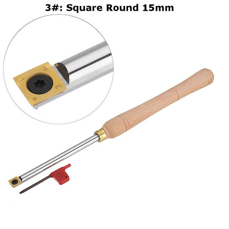 Wood Turning Tool Wood Handle Titanium Coated Carbide Insert Cutter Round Shank