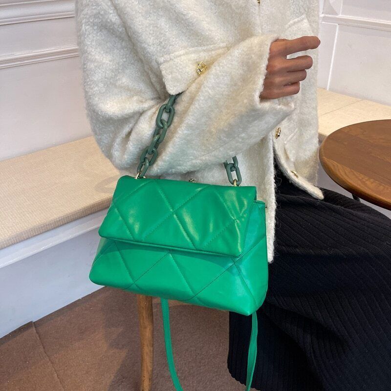 PU Leather Crossbody Bags Women Flap Bag Trending Chain Shoulder Handbags