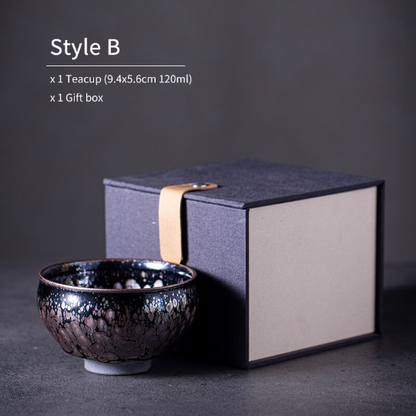 Gold Ceramic Tea Cup Chinese Tea Cups with Gifts Box 120ml